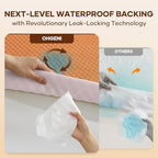 OhGeni 100% Waterproof Mattress Protector,Queen Size Mattress Soft Pad,Pet Hair & Bedwetting Resistant,Cooling Breathable Fitted Sheets,Washable Bed Cover Over 99 pcs Hex Filled Bumps,Orange - Image 3