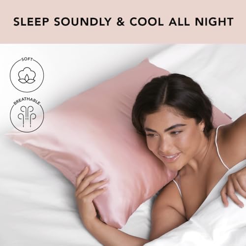 Kitsch Satin Pillowcase with Zipper - 2 pcs King Size, Blush - Image 4