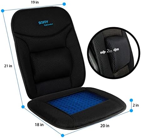 Sojoy Truck Seat Cushion – Gel Memory Foam Seat Pad with Lumbar & Back Support, for Office Chair, Car & Semi-Truck, Pain Relief & All-Day Comfort - Image 2