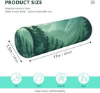 Mountain Forest Trees Green 02 Neck Roll Pillow Bolster Round Health Memory Foam Long Cervical Cylinder Pillows with Removable Washable Cover for Body Bed Legs Back Yoga - Image 2