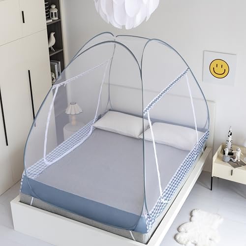Instant Pop-Up Mosquito Net Tent for Bed | Full Enclosure Design with Ultra-Fine Mesh & Portable Foldable Frame | Indoor/Outdoor Camping, Travel Bed Canopy - Easy Setup & Pack up(King Size) by MOSHAKALA