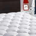 LEISURE TOWN Olympic Queen Mattress Pad Cover Mattress Topper Cotton Top Pillow Top with Snow Down Alternative Fill (8-21 Inch Fitted Deep Pocket) (66"X80") Super Queen by LEISURETOWN