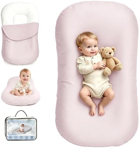 Baby Lounger for Newborns, XL Infant Support Cushion, Dusty Pink by Unknown