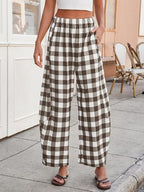 Tankaneo Womens Wide Leg Palazzo Pants Barrel Baggy Trousers with Pockets - Image 3