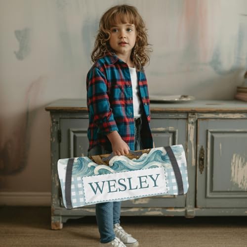Personalized Toddler Nap Mat for Boys, Custom Name Kids Sleeping Mat for Preschool, Daycare Cot Nap Mat with Corner Straps, Roll-Up Slumber Mat with Soft Blanket & Pillow - Image 4