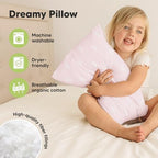 2pk Toddler Pillows 2 Year Old to 5,13x18 Kids Pillow (Pastel Rainbow) - Image 4