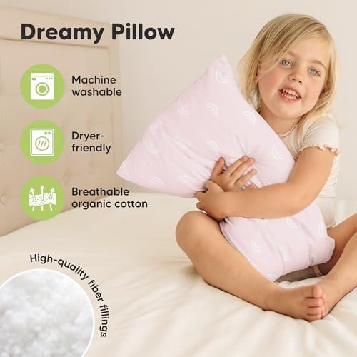 2pk Toddler Pillows 2 Year Old to 5,13x18 Kids Pillow (Pastel Rainbow) - Image 4