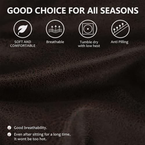 ANARACHON Leather Look RV Dinette Cushion Covers, Stretch Camper Cushion Slipcovers for Travel Trailer Couch RV Booth Seat(2 Backrest Cover & 2 Bench Cover,02 Coffee Brown) - Image 6