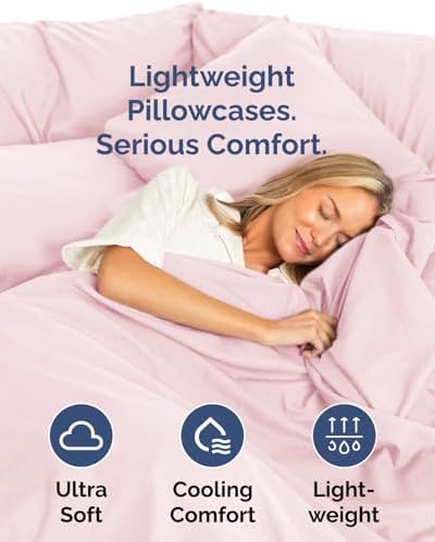 Standard Pillow Cases - 8 Pack Pillowcase Covers, 20" x 26" - Lavender Pink - Image 3