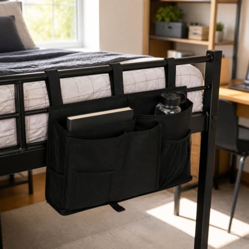 Baoblaze Hanging Storage Organizer with Pockets | Adjustable, Bedside Pocket Organizer, Stable, for Dorm Room, Bedroom, Gray - Image 7