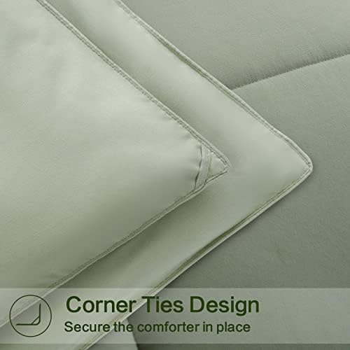 EASELAND Twin XL Down Alternative Comforter, Sage Green, 68x92 Inches - Image 6