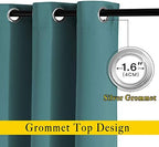 NICETOWN Sea Teal Blackout Doorway Curtains 80 inch Length 2 Panels, Grommet Light Reducing Thermal Insulated Privacy Door Curtains Window Treatments for Bedroom, W46 x L80 - Image 2
