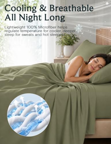 Full Size Sheets, Cooling & Soft Deep Pocket Bed Sheet Set, 4PC - Image 3
