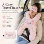 Cozy Travel Pillow with Sleep Mask, H-Shaped Car Neck & Back Support，#G - Image 5