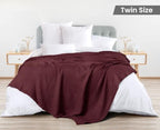 Utopia Bedding 100% Cotton Waffle Blanket Twin Size Burgundy, 90x72 Inch - Image 2