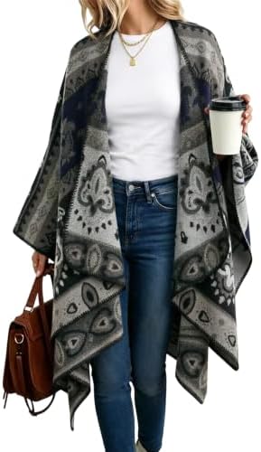 Beautiful Nomad Women's Retro Style Poncho Cape Boho Shawl Wraps - Image 5