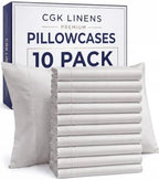 Queen Pillow Cases - 10 Pack Pillowcase Covers - 20" x 30" (French Grey) by CGKUnlimited