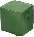 QILLOWAY Inflatable Outdoor Ottoman for Patio, Water Resistant Pouf Cube 16", Inflatable Foot Rest, Outdoor Footstool for Poolside, Garden,Camping, Green by QILLOWAY
