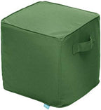 QILLOWAY Inflatable Outdoor Ottoman for Patio, Water Resistant Pouf Cube 16", Inflatable Foot Rest, Outdoor Footstool for Poolside, Garden,Camping, Green by QILLOWAY