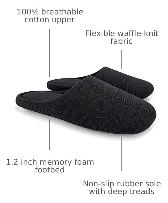 ofoot Women's Non-Slip House Slippers - Lightweight Cotton Memory Foam Indoor Slip-On, Machine Washable & Foldable Travel Design for Home, Yoga, Narrow/Wide Fit Options - Image 3
