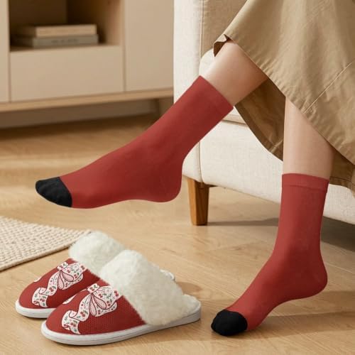 Fuzzy Slippers for Women Washable Cotton Slippers with Crew Socks - Image 3