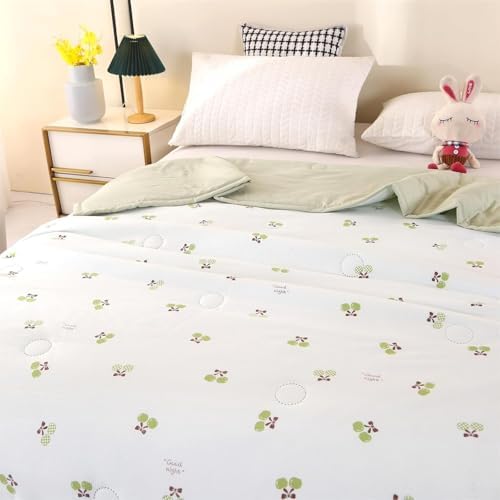 Coverless Duvet Single Double King Size, Reversible Summer Quilted Duvet Cosy and Lightweight Quilt Breathable Bedspreads Quilted Throw for Beds,Green 3,200 * 230cm - Image 3