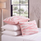 Bedorm Faux Fur Pillowcases Set of 2 King Size Plush Fluffy Pillow Cover Ivory and Pink, Zipper Closure - Image 3