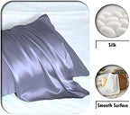 Suatien Mulberry Silk Pillow Cases 2 Pack Queen Size, Grayish - Image 2