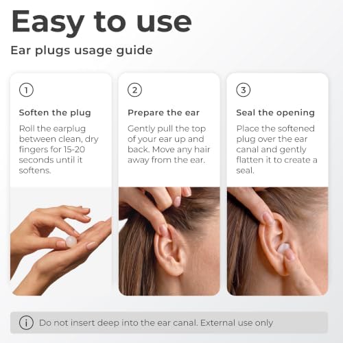 Peace&Quiet PQ Signature Soft Touch Case Wax Ear Plugs for Sleep - Moldable Silicone Ear Plugs for Sleeping, Swimming & Noise Protection - Sound Blocking (15 Pillows) - Image 7