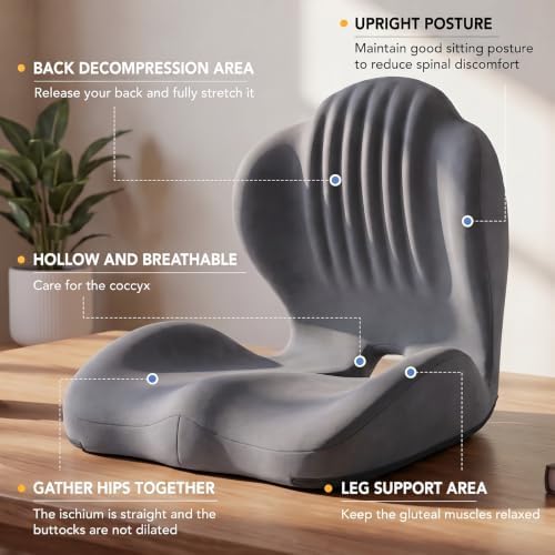 Ergonomic Memory Foam Seat Cushion with Back Support - Image 6