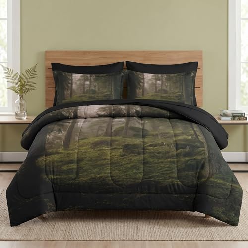 Pamnest Twin Comforter Set with Sheets, 5 Pieces Tree Forest Bedding by PAMNEST