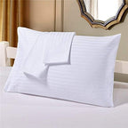 Kamas Egyptian Cotton Sateen Weave Pack of 2 Extra Large Stripe Pillowcase to Fit Your Oversized Pancake Large Huge & Gusseted Pillows (White Stripe, King Oversize- 23x43) by KAMASHOMECOLLECTION
