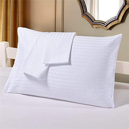 Kamas Egyptian Cotton Sateen Weave Pack of 2 Extra Large Stripe Pillowcase to Fit Your Oversized Pancake Large Huge & Gusseted Pillows (White Stripe, Queen Oversize- 23x34) by KAMASHOMECOLLECTION