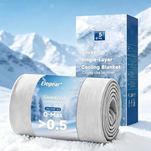 Elegear Silver-Infused Cooling Blanket for Hot Sleepers, Twin Size, Grey by Elegear
