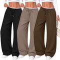 Neer 3 Pack Women's Wide Leg Sweatpants Baggy Pants with Pockets by Neer