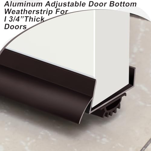 1 Pcs Morningro 36 Inch U Shape Aluminum Door Sweep with Drip Cap, Brown - Image 3