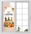 Window Privacy Film Frosted, Thanksgiving Static Cling Door Window Covering, Fall Gnomes Pumpkin Maple Flowers Plaid UV Blocking Windows Film for Office, Hotel, Bedroom, 29.5 x 78.7 Inches by Unknown
