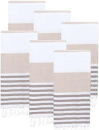Turkish Beach Towels Set of 6 | Oversized, Quick Dry, Sand Free | 100% Cotton, Large 38x71 Towels for Beach, Pool, Travel | Ultra-Soft, Compact, and Absorbent | Latte/Brown by PADISHAHHOME