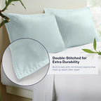 Kickoff Viscose Bamboo Pillowcase, Queen, Set of 2, 100% Organic Hidden Zippered Viscose Bamboo Pillow Case Queen Size, Cooling Pillow Cover for Hot Sleepers (20"x30" Coastal Blue) - Image 3