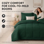 CozyLux King Size Comforter Set Emerald Green - 7 Pieces Bed in a Bag - Image 4