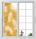 Window Privacy Film Frosted, Fall Orange Botanical Static Cling Door Window Covering, Summer Palm Leaves Foliage Tropical UV Blocking Windows Film for Office, Hotel, Bedroom, 29.5 x 78.7 Inches by Unknown