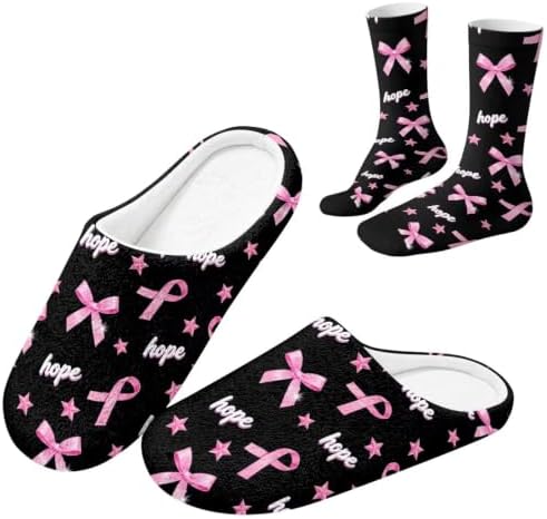 House Slippers for Women Washable Closed Toe with Cute Socks by Unknown
