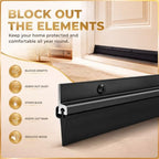 FoldTier 2 Pcs 36" Door Sweep Aluminum Vinyl Door Draft Stopper, Black - Image 5