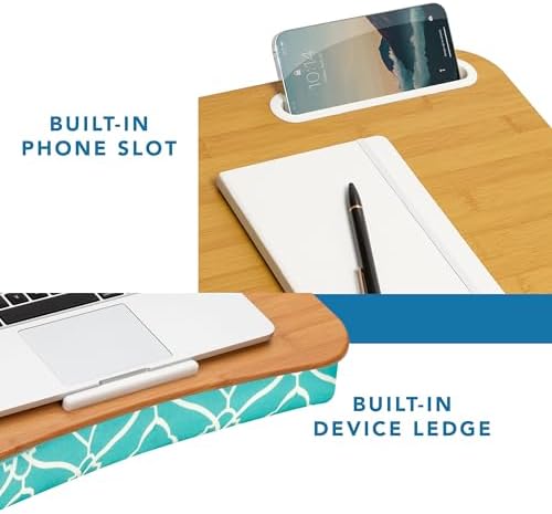 LAPGEAR Designer Lap Desk – Aqua Trellis, 2-Pack with Storage Basket - Image 5