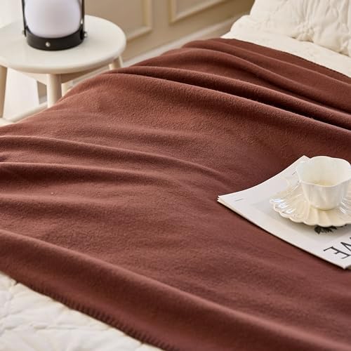 Fleece Throw Blankets Bulk Fleece Blankets Solid Wholesale Lightweight Warm Soft for Pet Bed Sofa Couch Office Wedding Gifts Travel Seasons 50x60 Inches Pack of 6 Chocolate Brown - Image 3