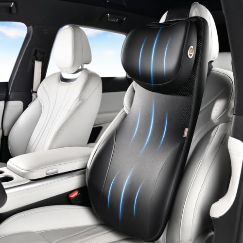 Coverado Car Seat Lumbar Support Pillow and Adjustable Headrest One-Piece Design, Memory Foam Breathable Back Neck Support Cushion, Ergonomic Widened Design for Car Truck Long Driving Back Pain Relief by COVERADOAUTO