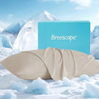 Breescape Cooling Pillow Cases King Size Set of 2, BlendTek™ Cooling Technology for Hot Sleepers & Night Sweats, Silky Soft Cool Pillowcases for Hair & Skin Care, 20" x 36", Beige by Breescape