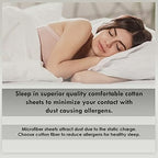 Pizuna Pure 100% Cotton Queen Flat Sheet 600 Thread Count Sea Foam - Image 5