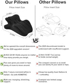 Memory Foam Couples Pillow, 27° Ergonomic Wedge, Black - Image 2