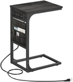 TUTOTAK C Shaped End Table with Charging Station, Side Table for Sofa by ChoosetutotakFurnitureBuildYourCozyHome